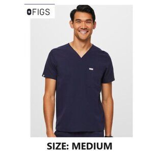 FIGS Men's Chisec Three Pocket Scrub Top Navy Blue Size Medium